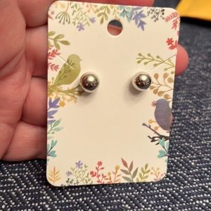 Silver ball stud earrings